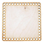 Quadratischer Holzboden zum Umhäkeln 20 × 20 cm, Löcher 10 mm