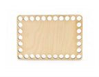Rechteckiger Holzboden zum Umhäkeln 15 × 10 cm, Löcher 10 mm