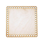 Quadratischer Holzboden zum Umhäkeln 17 × 17 cm, Löcher 5 mm
