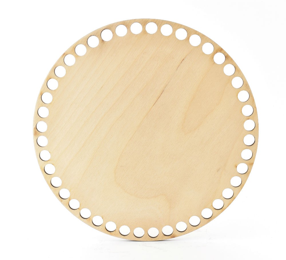 Runder Holzboden zum Umhäkeln Ø 20 cm, Löcher 7 mm