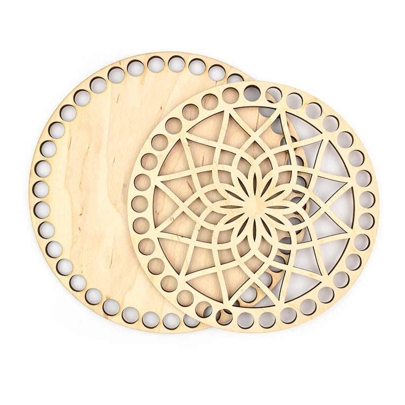 Holzboden mit Deckel zum Umhäkeln, Motiv NATIV 1