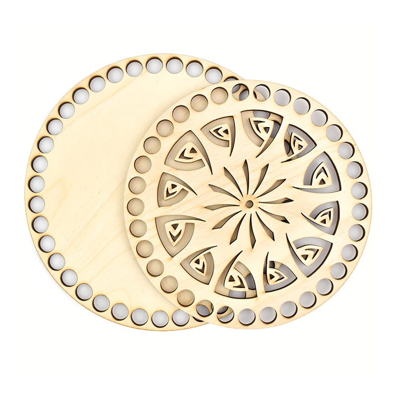 Holzboden mit Deckel zum Umhäkeln, Motiv NATIV 3