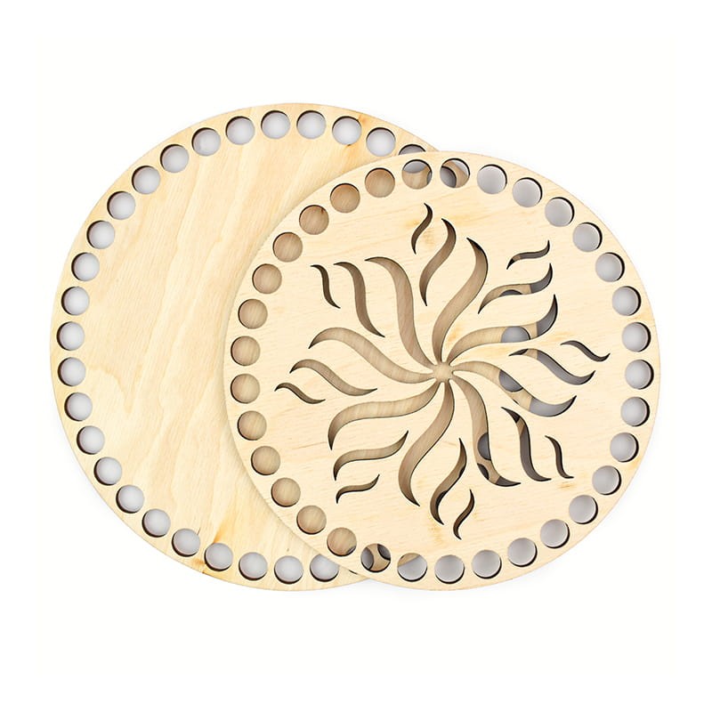 Holzboden mit Deckel zum Umhäkeln, Motiv NATIV 4