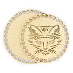 Holzboden mit Deckel zum Umhäkeln, Motiv Katze 23