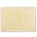 Rechteckiger Holzboden zum Umhäkeln 24 × 17 cm, Löcher 10 mm