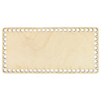 Rechteckiger Holzboden zum Umhäkeln 21 × 10 cm, Löcher 7 mm