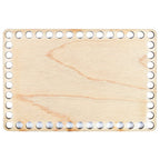 Rechteckiger Holzboden zum Umhäkeln 15 × 10 cm, Löcher 7 mm