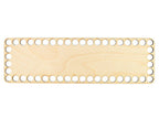 Rechteckiger Holzboden zum Umhäkeln 25 × 7,5 cm, Löcher 10 mm