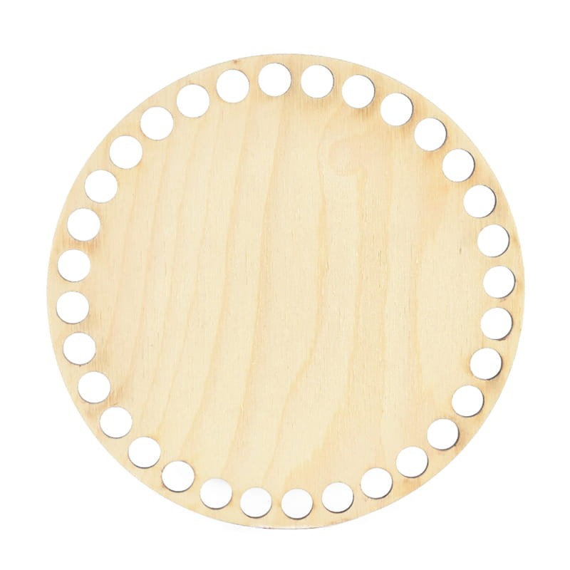 Runder Holzboden zum Umhäkeln Ø 17 cm, Löcher 7 mm