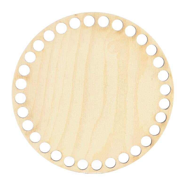 Runder Holzboden zum Umhäkeln Ø 17 cm, Löcher 10 mm