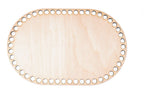 Ovaler Holzboden zum Umhäkeln 17 × 26 cm, Löcher 10 mm