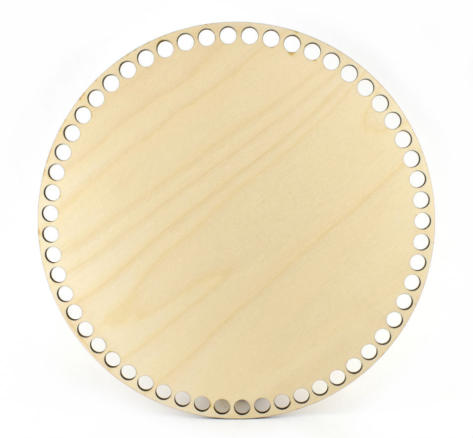 Runder Holzboden zum Umhäkeln Ø 25 cm, Löcher 10 mm