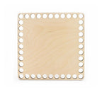 Quadratischer Holzboden zum Umhäkeln 15 × 15 cm, Löcher 10 mm